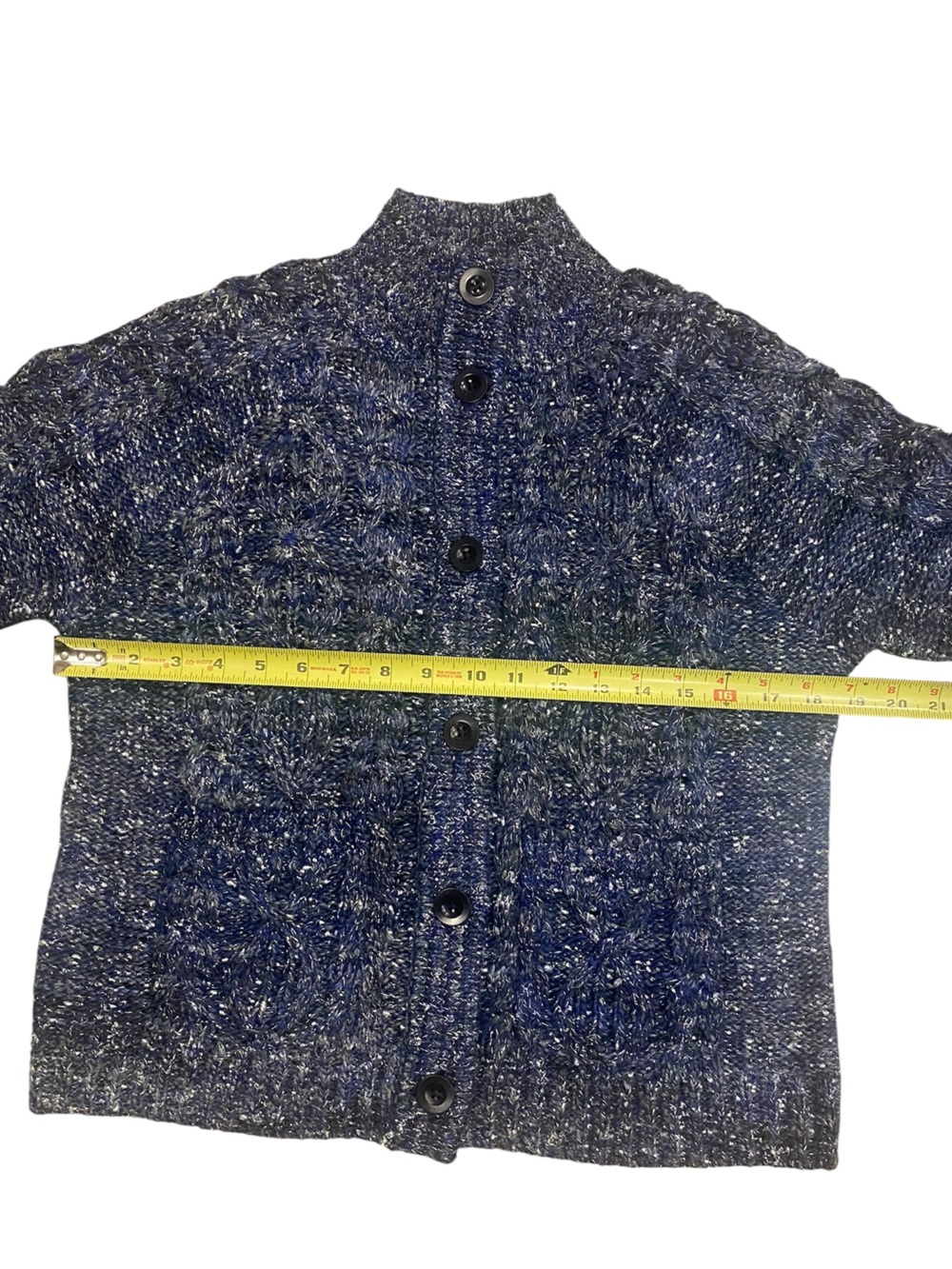 NWT Talbots Blue Metallic Tweed Mockneck Cabin Lake Cozy Classic Sweater Size M - Picture 8 of 13